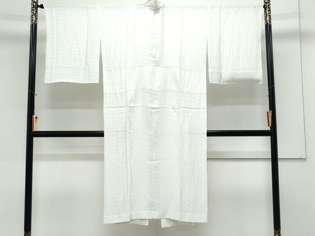 平和屋着物＊夏物　長襦袢　市松紋紗　白緑色　正絹　逸品　CABK9435th