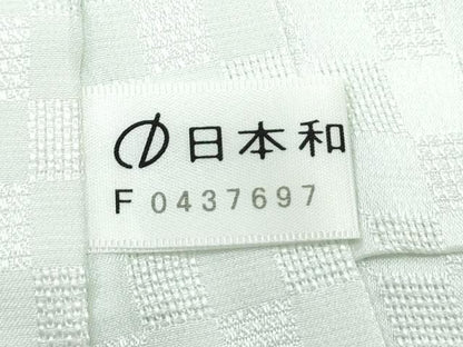 平和屋着物＊夏物　長襦袢　市松紋紗　白緑色　正絹　逸品　CABK9435th