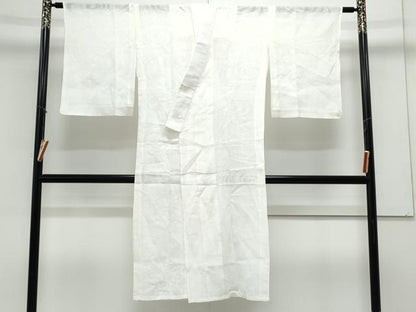 平和屋着物＊夏物　長襦袢　流水紋紗　生成り色　麻　逸品　CABK9440th
