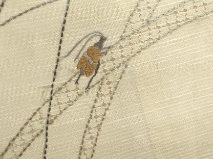 平和屋着物＊夏物　中国三大刺繍　スワトウ刺繍　総刺繍　訪問着　紬地　夏虫　正絹　逸品　CABK9442th