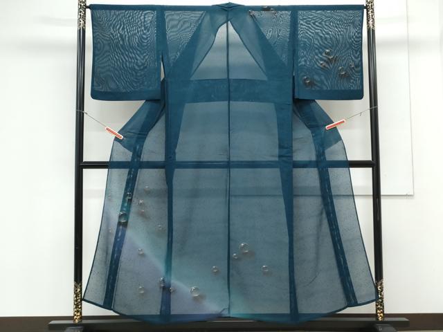 平和屋着物＊夏物　訪問着　紗　手描き　雫　暈し染め　金彩　正絹　逸品　CABK9444th