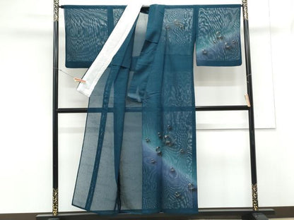 平和屋着物＊夏物　訪問着　紗　手描き　雫　暈し染め　金彩　正絹　逸品　CABK9444th