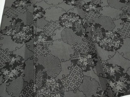 平和屋着物＊夏物　大島紬　夏大島　雪輪花文　さが美扱い　正絹　逸品　CABK9445th