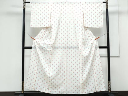 平和屋着物＊夏物　小紋　絽　草花文　洗える着物　CABK9446th