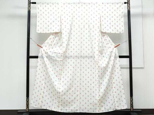 平和屋着物＊夏物　小紋　絽　草花文　洗える着物　CABK9446th