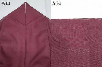 平和屋着物＊夏物　色無地　絽　葡萄色　洗える着物　CABK9451th