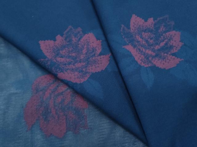 平和屋着物＊夏物　小紋　紗　草花文　正絹　逸品　CABK9454th
