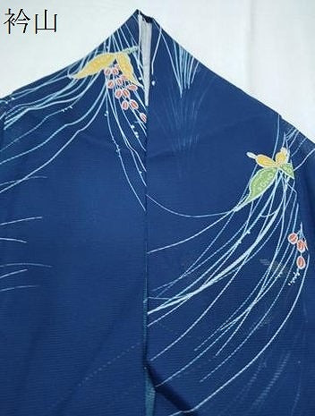 平和屋着物＊夏物　小紋　絽　花蝶文　洗える着物　CABK9457th