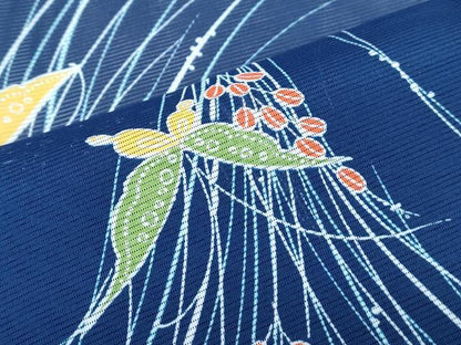 平和屋着物＊夏物　小紋　絽　花蝶文　洗える着物　CABK9457th