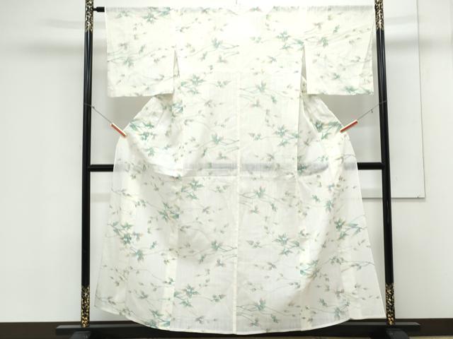 平和屋着物＊夏物　小紋　紗　蔦の葉文　洗える着物　CABK9458th