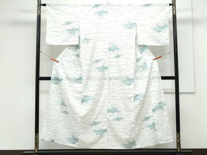 平和屋着物＊夏物　小紋　絽　芝草文　洗える着物　CABK9459th