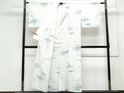 平和屋着物＊夏物　小紋　絽　芝草文　洗える着物　CABK9459th