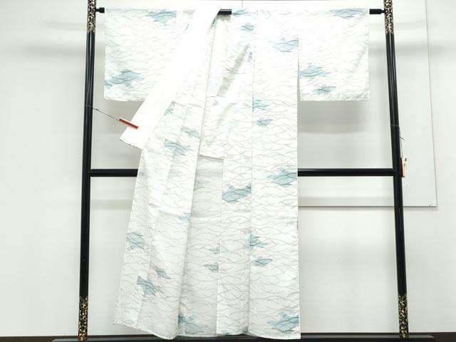 平和屋着物＊夏物　小紋　絽　芝草文　洗える着物　CABK9459th