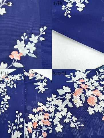 平和屋着物＊夏物　小紋　絽　草花文　正絹　逸品　CABK9539th