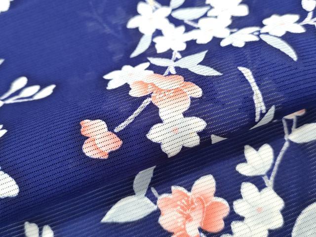 平和屋着物＊夏物　小紋　絽　草花文　正絹　逸品　CABK9539th