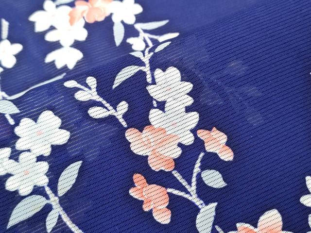 平和屋着物＊夏物　小紋　絽　草花文　正絹　逸品　CABK9539th