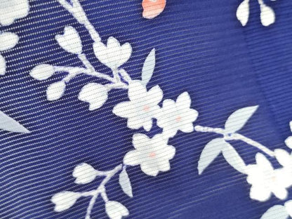 平和屋着物＊夏物　小紋　絽　草花文　正絹　逸品　CABK9539th