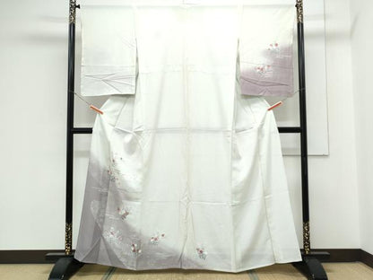 平和屋着物＊夏物　訪問着　絽　エ霞花文　暈し染め　金彩　正絹　逸品　CABK9541th