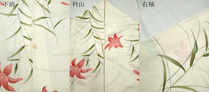 平和屋着物＊夏物　小紋　絽　草花文　金彩　正絹　逸品　CABK9544th
