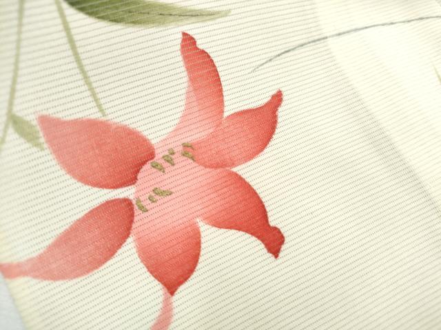 平和屋着物＊夏物　小紋　絽　草花文　金彩　正絹　逸品　CABK9544th