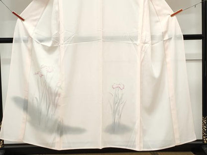 平和屋着物＊夏物　訪問着　絽　草花文　暈し染め　銀彩　正絹　逸品　CABK9546th