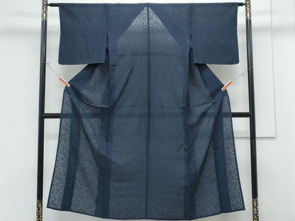 平和屋着物＊夏物　お召　紗　草花文　正絹　逸品　CABK9549th