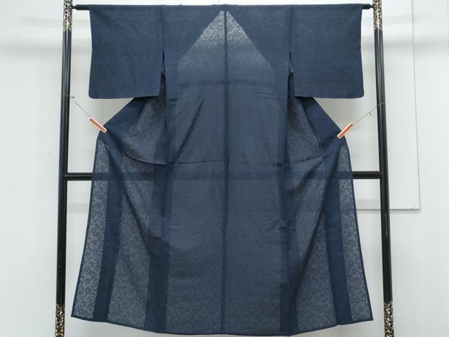 平和屋着物＊夏物　お召　紗　草花文　正絹　逸品　CABK9549th