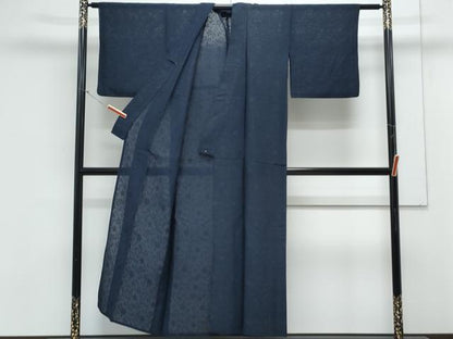 平和屋着物＊夏物　お召　紗　草花文　正絹　逸品　CABK9549th