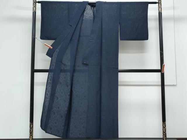 平和屋着物＊夏物　お召　紗　草花文　正絹　逸品　CABK9549th