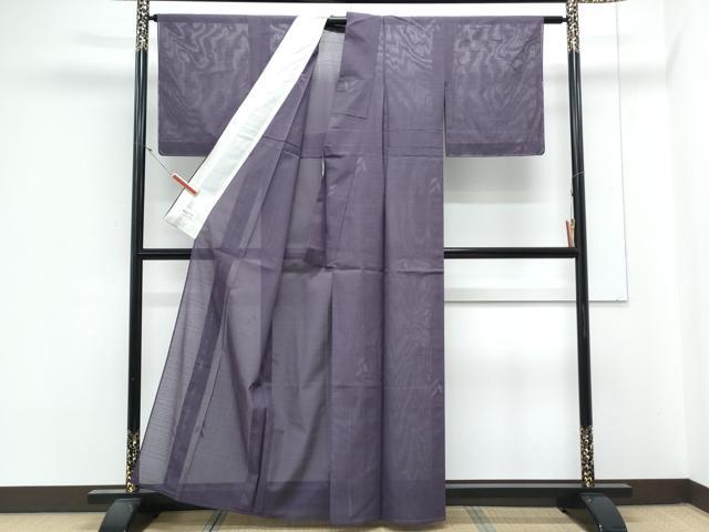 平和屋着物＊夏物　色無地　絽　草葉紋紗　滅紫色　やまと誂製　正絹　逸品　未使用　CABK9551th