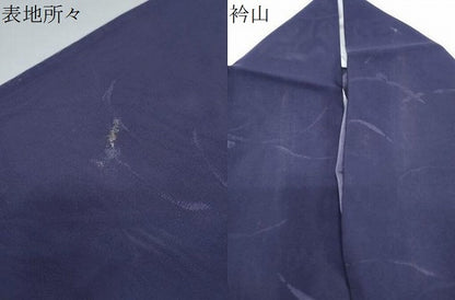 平和屋着物＊夏物　色無地　露芝紋紗　深紫色　正絹　逸品　CABK9552th