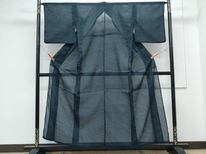 平和屋着物＊夏物　色無地　流水文紗　百入茶色　CABK9553th