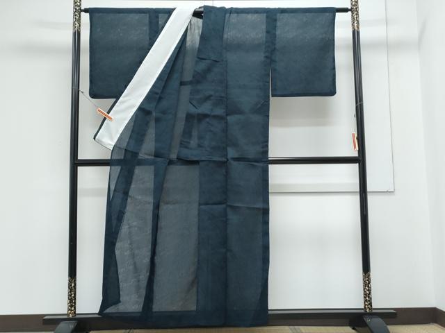 平和屋着物＊夏物　色無地　流水文紗　百入茶色　CABK9553th