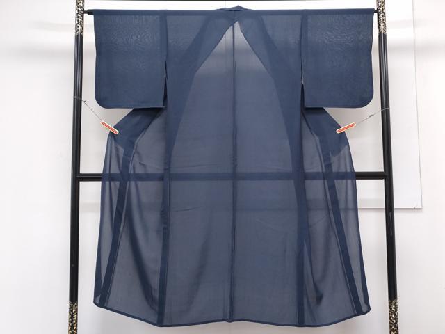 平和屋着物＊夏物　色無地　紗　留紺色　正絹　逸品　CABK9554th