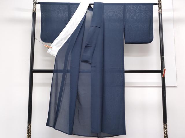 平和屋着物＊夏物　色無地　紗　留紺色　正絹　逸品　CABK9554th