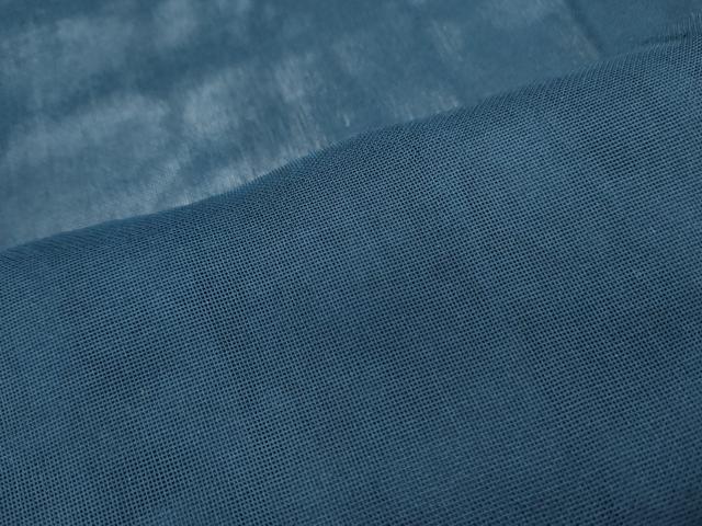 平和屋着物＊夏物　色無地　紗　濃藍色　正絹　逸品　CABK9555th