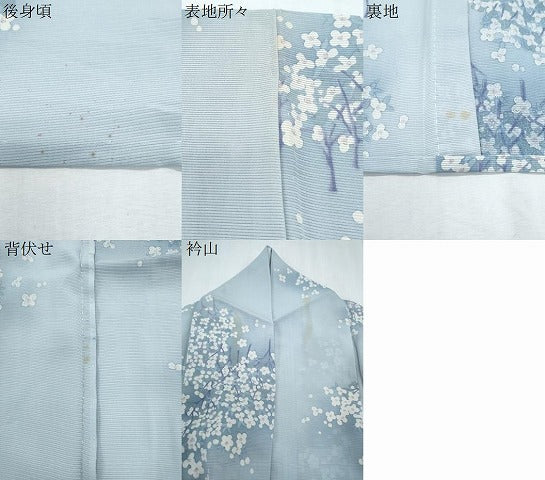 平和屋着物＊夏物　小紋　絽　枝花文　暈し染め　正絹　逸品　CABK9560th