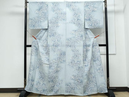 平和屋着物＊夏物　小紋　絽　枝花文　暈し染め　正絹　逸品　CABK9560th