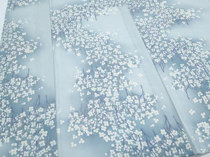 平和屋着物＊夏物　小紋　絽　枝花文　暈し染め　正絹　逸品　CABK9560th