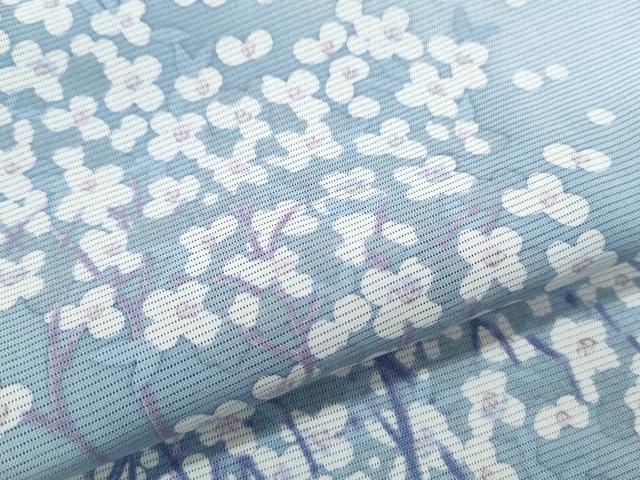平和屋着物＊夏物　小紋　絽　枝花文　暈し染め　正絹　逸品　CABK9560th