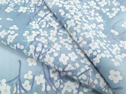 平和屋着物＊夏物　小紋　絽　枝花文　暈し染め　正絹　逸品　CABK9560th