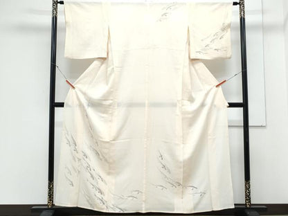 平和屋着物＊夏物　訪問着　絽　手描き　魚　正絹　逸品　CABK9563th