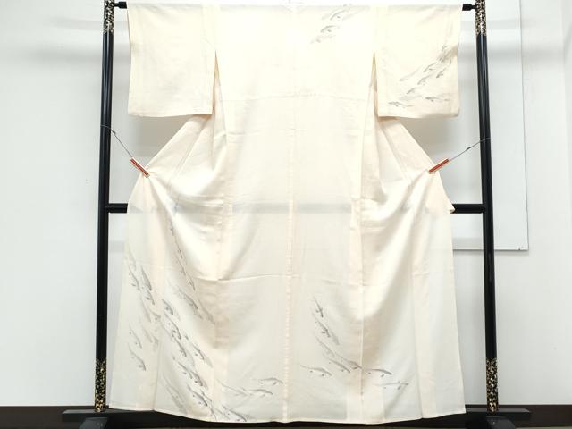 平和屋着物＊夏物　訪問着　絽　手描き　魚　正絹　逸品　CABK9563th
