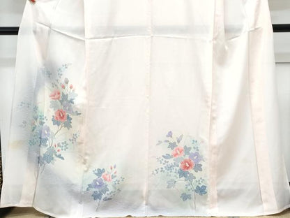 平和屋着物＊夏物　訪問着　絽　枝花文　暈し染め　正絹　逸品　CABK9564th