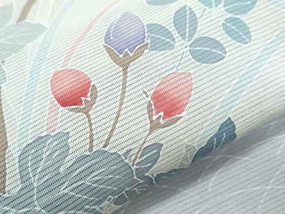 平和屋着物＊夏物　訪問着　絽　枝花文　暈し染め　正絹　逸品　CABK9564th