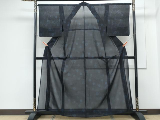 平和屋着物＊夏物　本場大島紬　夏大島　花唐草文　正絹　逸品　CABK9567th