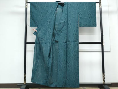 平和屋着物＊夏物　小紋　紗　抽象文様　正絹　逸品　未使用　CABK9568th