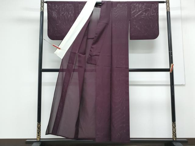 平和屋着物＊夏物　色無地　絽　似せ紫色　正絹　逸品　CABK9570th
