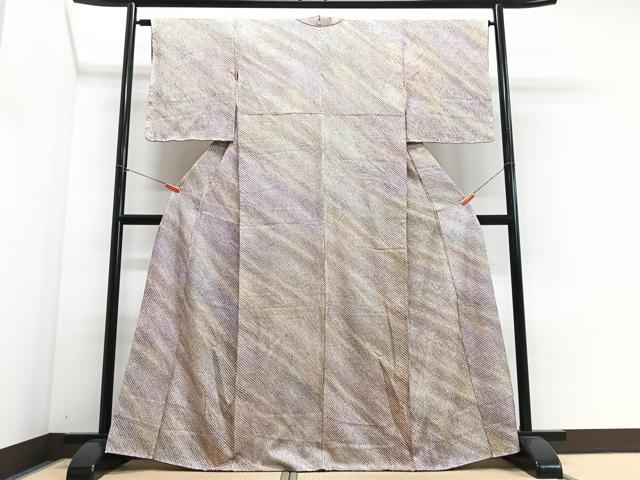 平和屋着物■上質な小紋　総絞り　霞文　正絹　逸品　CABK9606xe