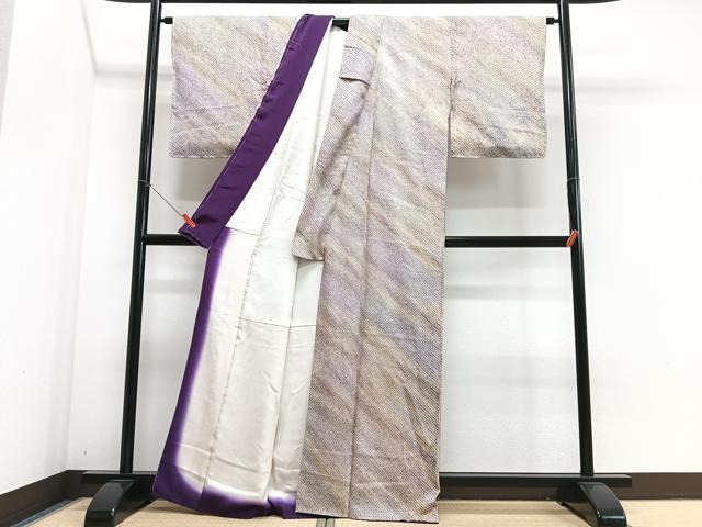 平和屋着物■上質な小紋　総絞り　霞文　正絹　逸品　CABK9606xe